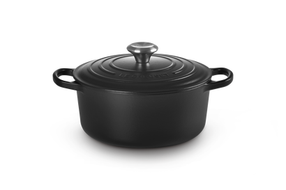 Cast Iron Round Casserole with Black Interior