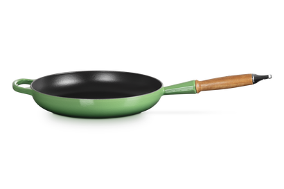 Cast Iron Frying Pan with Wooden Handle
