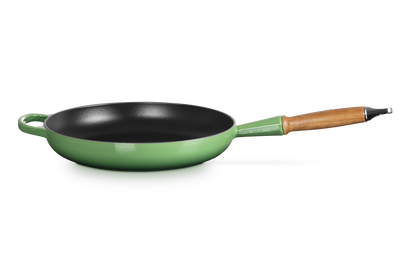 Cast Iron Frying Pan with Wooden Handle