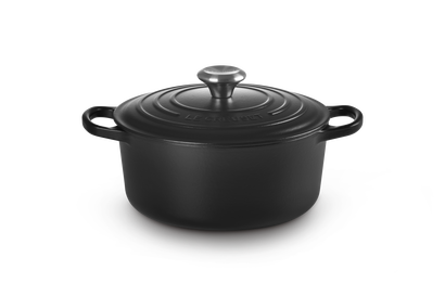 Cast Iron Round Casserole with Black Interior